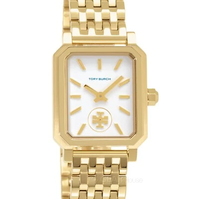 TORY BURCH Robinson Womens Watch, White Rectangular Dial, Gold Stainless Steel - Image 1 of 4