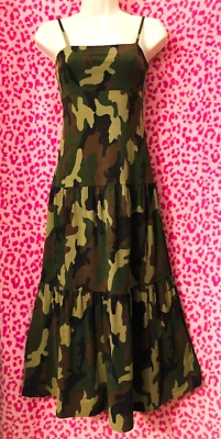 MICHAEL Michael Kors 分层迷彩印花长裙,尺寸 S — 第 1/4 张图片