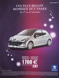 PUBLICITÉ DE PRESSE 2007 PEUGEOT 207 REPRISE ARGUS - ADVERTISING - Imagen 1 de 1