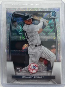 Oswald Peraza 2023 Bowman Mojo Refractor RC Baseball card #70 Yankees - Picture 1 of 2