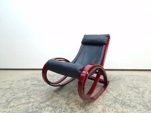 Poltronova Sgarsul Schaukelstuhl Designersessel Echtledersessel Rarität Vintage - Bild 1 von 12
