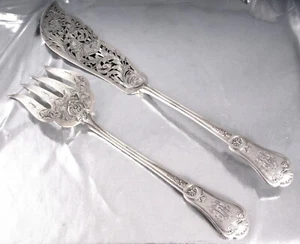 Jugendstil - Fisch Vorlegebesteck - 950er Silber - Frankreich 1884 - 212 gr - Bild 1 von 9