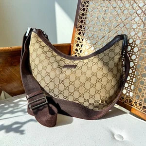 Gucci Bandolera Bolso de Hombro GG Lona 181092 Marrón Auténtico - Imagen 1 de 24