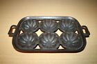 6 Section Turk's Head Cast Iron Muffin Pan with Open Handles #2