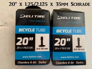 2 Piezas Tubos Internos Bicicleta 20" x 1.75/2.125 Schrader 35mm Cruiser BMX Bicicletas MTB - Imagen 1 de 1