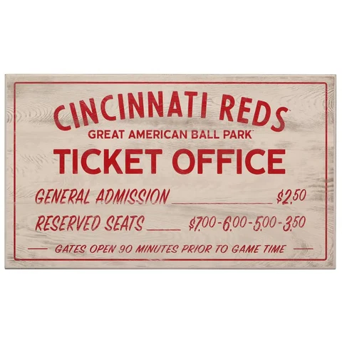 Cincinnati Reds Vintage Ticket Office Wood Wall Decor Cover