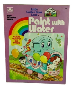 Little Golden Paint With Water Coloring Book Color Appears W/Water Animals Train - Picture 1 of 4