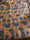 Blue/Gold Multicolor Floral Design French Lace Fabric 5yards
