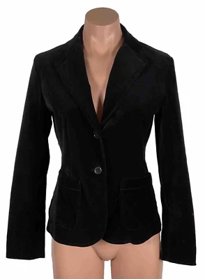 Chaqueta Blazer Gap Terciopelo Negro 2 Botones ~ Usada en Excelente Condición Y2K Preciosa ~ Para Mujer Talla 0 Foto 1 de 4