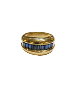 Cartier 18K Yellow Gold Sapphire Channel Set “Odin” Ring - Picture 1 of 5
