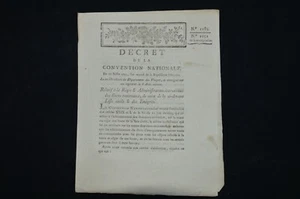 ARCHIVE REVOLUTION FRANCAISE-DECRET BIENS NATIONAUX EMIGRE-EPINAL-MIRECOURT 1793 - Picture 1 of 3