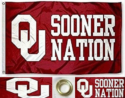 Oklahoma Sooners Sooner Nation Flag ~ Large Sports Banner 3'X5' ~ FREE SHIPPING Cover