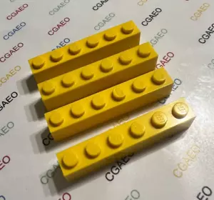 4 x Lego 3009 Brick 1 x 6 YELLOW - Photo 1/1