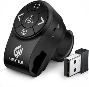 AMERTEER Wireless Presenter RF 2.4GHz Presentation Laser Pointer Finger - Picture 1 of 7