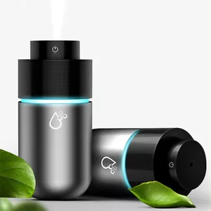 Air Humidifier Car Aroma Oil Diffuser Adjustable Color Mini Oxygen Bar USB Black - Picture 1 of 10
