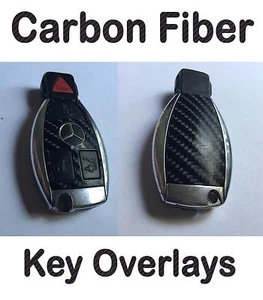 Mercedes Benz Carbon Fiber Key Fob Overlay Kit Sticker C55 C63 AMG CL500 CL600 - Picture 1 of 2