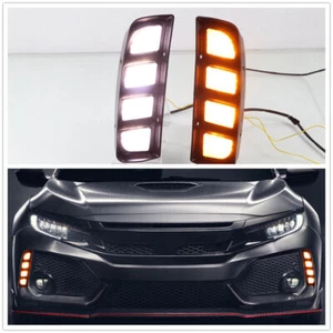 Daytime Running Fog Light 2 Color With Turn Signal For Honda Civic 2016-2020 - Bild 1 von 8