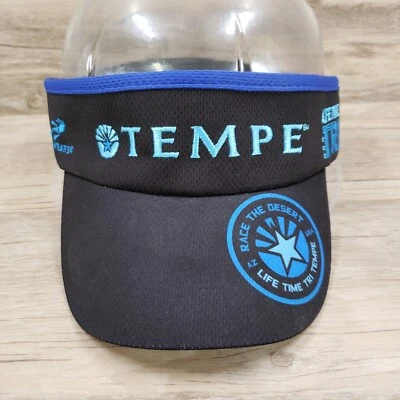 Tempe Lifetime TRI Visor Hat Cap Black Blue Headsweats Stretch Fit OS - Image 1 of 4