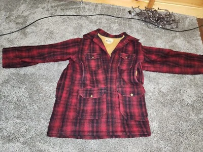 VINTAGE WOOLRICH PLAID HUNTING JACKET COAT & PANTS - SIZE 42 And Hat - Image 1 of 4