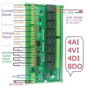 RS485 Modbus RTU PLC IO Expanding Board IAnalog Current Voltage Collector - Picture 1 of 14