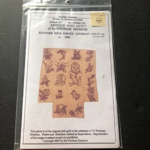 Muñeca Antigua Edredón Museo Wenham 4 Carteles Cubierta 18 Diseños de Bordado - Imagen 1 de 8