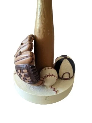 Kids room sports lamp wooden Baseball, Black Shade, Stem Of Lamp Is A Bat - Image 1 of 4