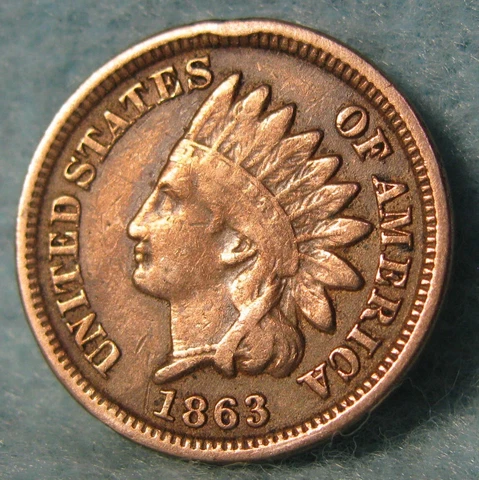 1863 Civil War Era Indian Head Penny Small Cent United States Coin #236 Cover