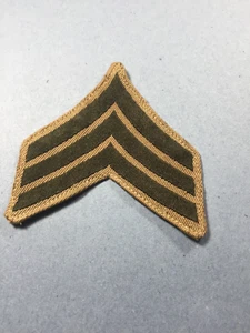 vintage -USMC- Sergeant Chevron Green on Khaki (Male)(1 pc) - Picture 1 of 5