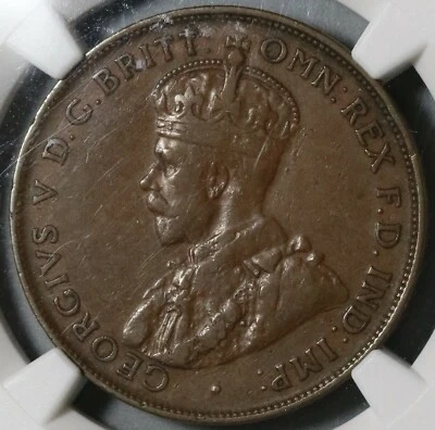 1925 NGC VF 35 Australia Penny Scarce George V Britain Empire Coin (20101101C) - Image 1 of 4