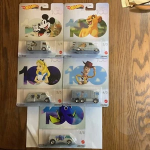 HOT WHEELS 2023 DISNEY 100 Years Pop Culture SET of 5 Diecast READY TO SHIP - Picture 1 of 5