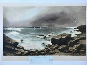 Julian Rix 1892 California Seascape "Approaching Squall" Large photogravure,  - Picture 1 of 8