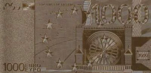 Fantasie Biljet billet - Gold colored 1000 euro (A047) - Foto 1 di 1