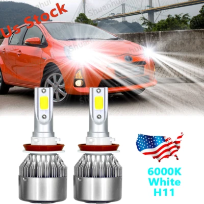 2 piezas H11 72W 6000K blanco LED faros haz bajo para Toyota Prius 2010~2017 Foto 1 de 4
