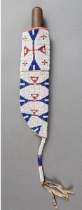 Funda de cuchillo de gamuza con cuentas estilo americano antiguo hecha a mano Sioux - KN4 - Imagen 1 de 1