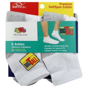 Men's Big and Tall Premium Ankle Athletic Socks, 6-Pack - Picture 1 of 1