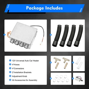 12 VOLT Universal Underdash Heater Heat w/ Speed Switch for Car or Truck 4 port - Picture 1 of 9