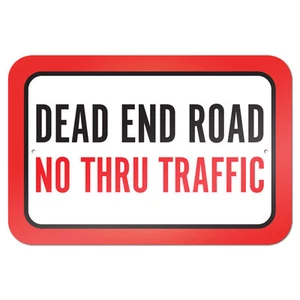 Dead End Road No Thru Traffic 9" x 6" Metal Sign - Picture 1 of 1