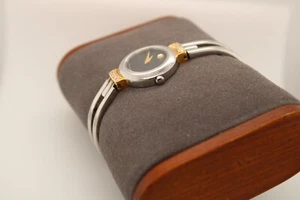 Movado Harmony Damenuhr zweifarbig schwarzes Zifferblatt Diamant-Akzent 23 mm neu #26020 - Bild 1 von 3