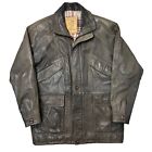 Vintage Real Leather Jacket Quilt Liner Biker Brown 00s Y2K Mens Medium