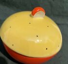 Vintage Dovbysh Porcelain Sugar Bowl /Trinket box-yellow and orange
