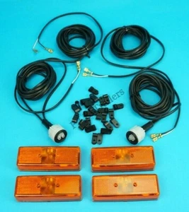 4 x AMBER Markierungsleuchte mit 2 x 6m Steckkabelbaum & CLIPS für RADEX-Lampen - Bild 1 von 1