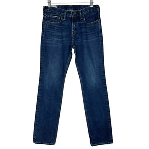 Abercrombie Kids Jeans Boys A&F Skinny Sz 16 Blue Denim Distressed Mid Rise - Picture 1 of 15