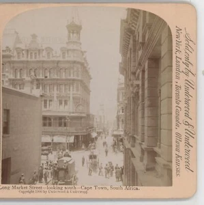 Long Market Street Looking South Cape Town Boer War Stereoview 1900 - Picture 1 of 4