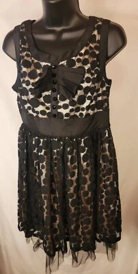 Talla Veintiuna-Vestido Mujer Cremallera Lateral Sin Mangas Negro Lunares Talla S/P Foto 1 de 3