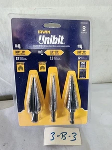 Juego de 3 piezas Irwin IWAS15504DF Unibit #1, #4 - Imagen 1 de 3