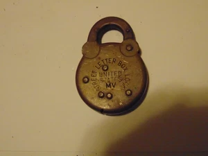 Vintage Brass United States Street Letter Box # MV PadLock (No Key) - Picture 1 of 2