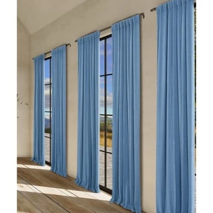 Pair White Sand J Queen New York South Seas Window Panel Curtains 84 Inches - Picture 1 of 5