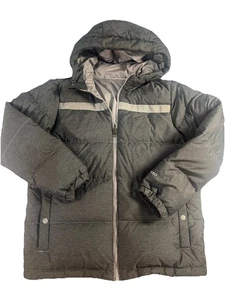 North Face Winterjacke Daunen 550Puffer Youth Große 14/16 wendbar grau Kapuze - Bild 1 von 10