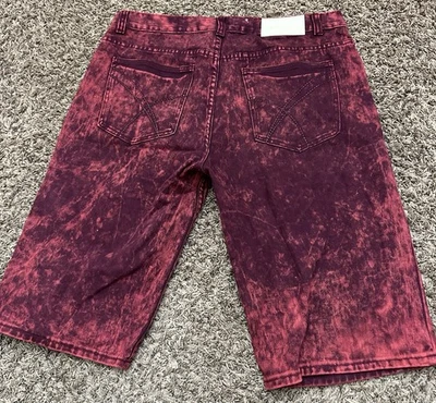 Royal Republic 牛仔 Jean Jort 短 Emo Cybergoth 嘻哈染料男式 40x15 码 — 第 1/4 张图片