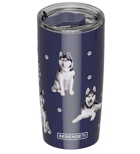 Serengeti Siberian Husky Tumbler Hot Cold Stainless BPA Free 20oz Insulated Mug - Picture 1 of 5